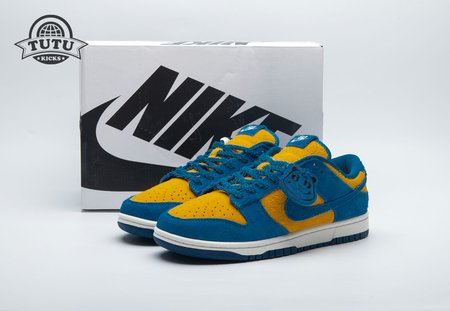 Nike Dunk Low SE Panda-Monium Court Blue Yellow Ochre Suede IH7648-700 Size 36-46